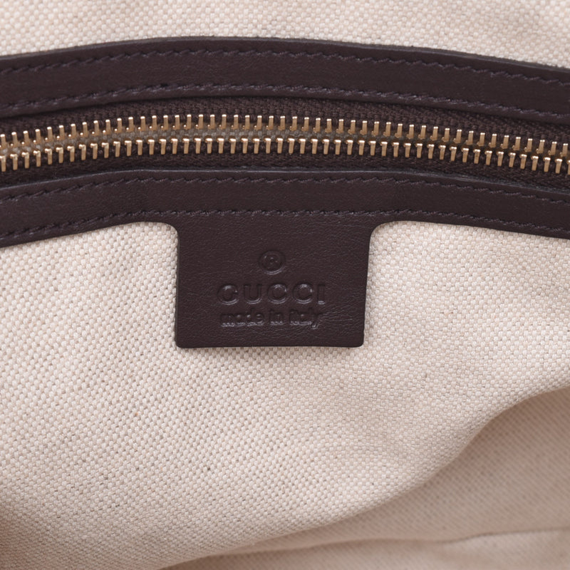 GUCCI Gucci dark brown 309617 lady's PVC/ calf handbag A rank used silver storehouse