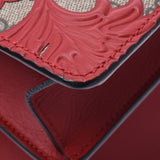 GUCCI Gucci GG Split Arabesque 2WAY bag Grege/Red 409531 Red 409531 Ladies PVC/Reza handbag A rank used silver storehouse