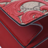 GUCCI Gucci GG Split Arabesque 2WAY bag Grege/Red 409531 Red 409531 Ladies PVC/Reza handbag A rank used silver storehouse