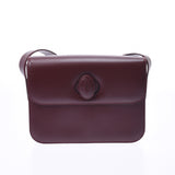 CARTIER Cartier mast Bordeaux Lady's calf shoulder bag newly used goods silver storehouse