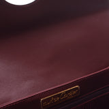 CARTIER Cartier mast Bordeaux Lady's calf shoulder bag newly used goods silver storehouse