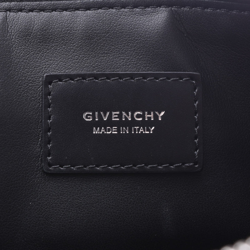 Givenchy Givenchy white logo print black Unisex calf clutch bag