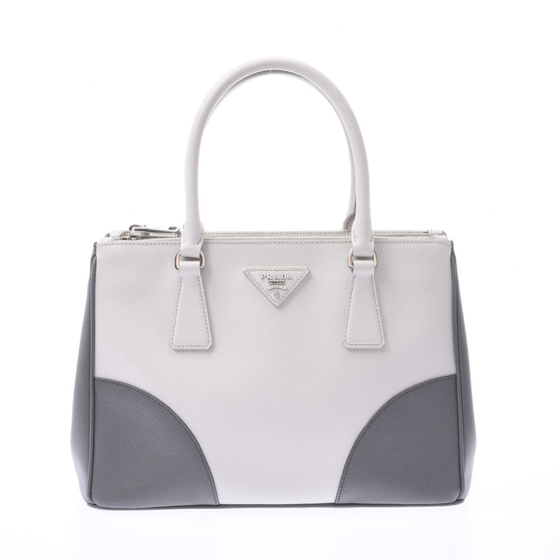 Prada 2WAY bag white gray Lady s handbag PRADA is used