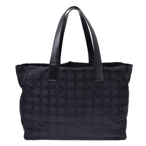 CHANEL CHANEL New Travel Line Tote MM Black Unisex Nylon/Leather Tote Bag B Rank Used Ginzo