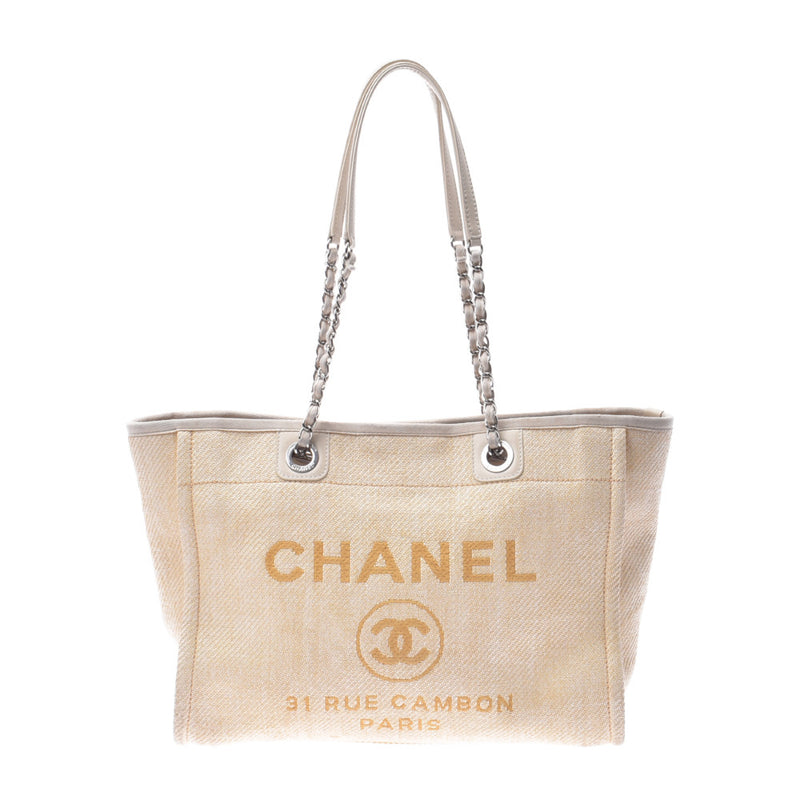 シャネルドーヴィル チェーントートバッグ ベージュ レディース ショルダーバッグ CHANEL 中古 – 銀蔵オンライン