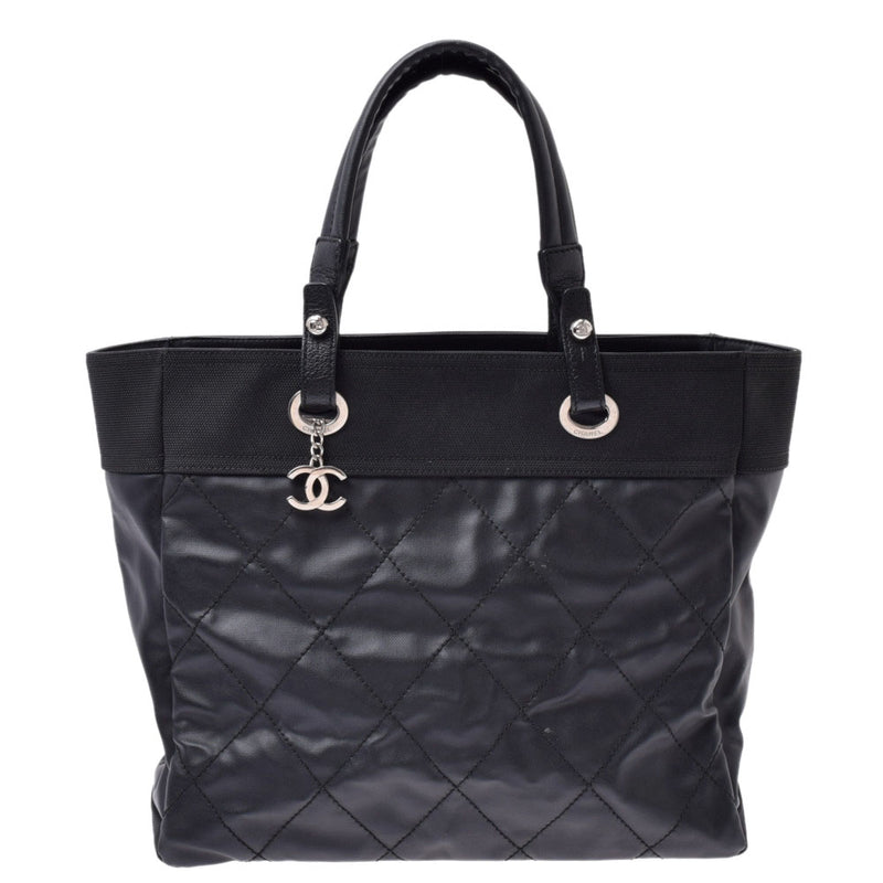 CHANEL Chanel Paris Biarritz Thoth MM black unisex calf tote bag AB rank used silver storehouse