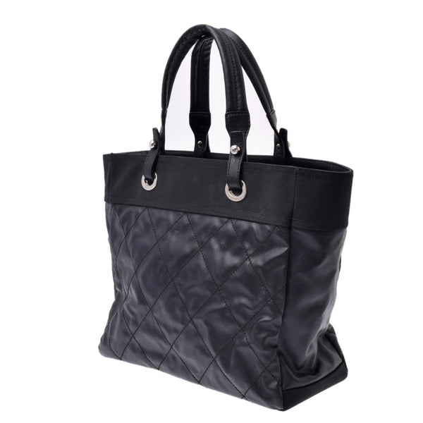 CHANEL Chanel Paris Biarritz Thoth MM black unisex calf tote bag AB rank used silver storehouse