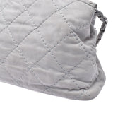 CHANEL Mattelasse 2WAY bag light gray system silver metal fittings ladies calf handbag B rank used silver warehouse