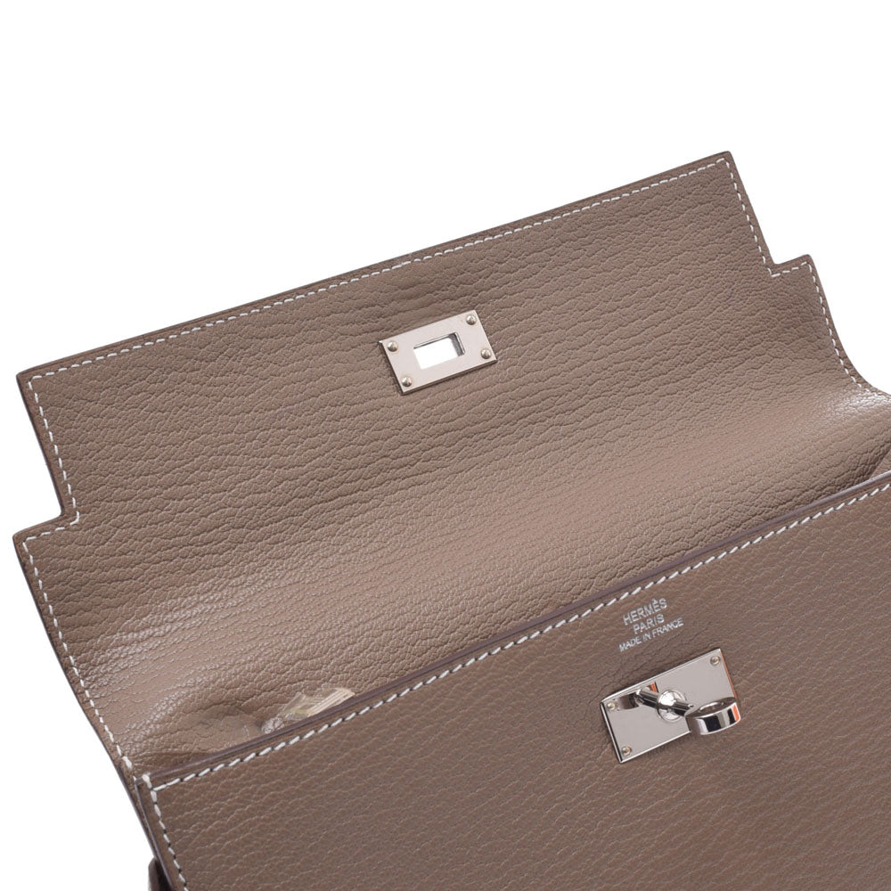 HERMES エルメス ケリーウォレット シェーブル エトゥープ 136