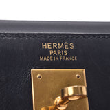 HERMES Hermes Kelly 32 outer sewing 2WAY bag black gold metal fittings ○ Y stamp (around 1995) Ladies BOX calf handbag B rank used silver ware