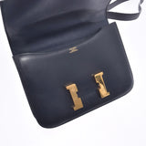 HERMES Constance 23 navy blue gold metal fittings ○ Z stamped (around 1996) Ladies BOX calf shoulder bag B rank used Ginzo