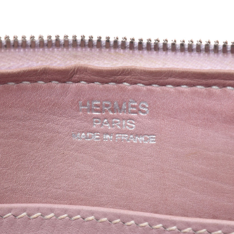 HERMES Paramesbay PM粉红银子金属配件□K盖章（大约2007年）女士Dobris /皮革手提包B等级二手银仓