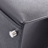 HERMES Hermes Kelly 28 outer sewing 2WAY bag black silver metal fitting T engraved (around 2015) Ladies Vow Epson handbag Shindo used Ginzo