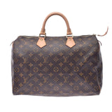 LOUIS VUITTON Louis Vuitton Monogram Speedy 35 Brown M41524 Unisex Monogram Canvas Leather Handbag AB Rank Used Ginzo