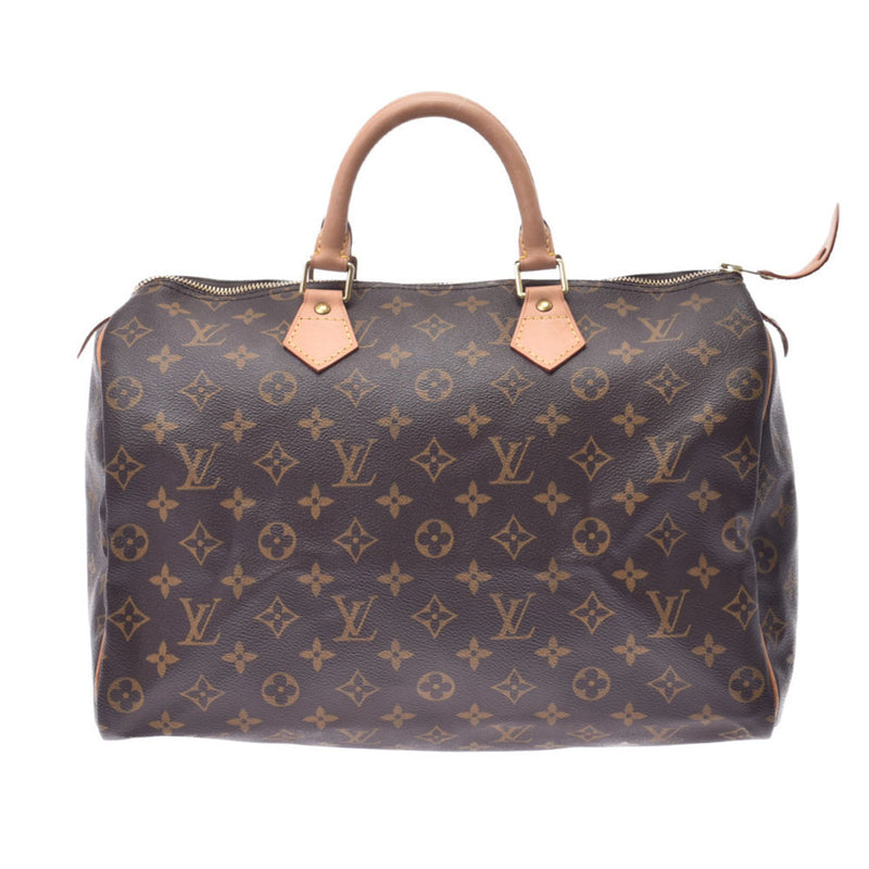 LOUIS VUITTON Louis Vuitton Monogram Speedy 35 Brown M41524 Unisex Monogram Canvas Leather Handbag AB Rank Used Ginzo