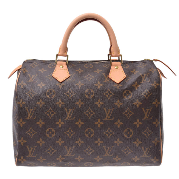 LOUIS VUITTON路易威登Monogram Speedy 30棕色M41526女士Monogram帆布皮革手提包A Rank Used Ginzo