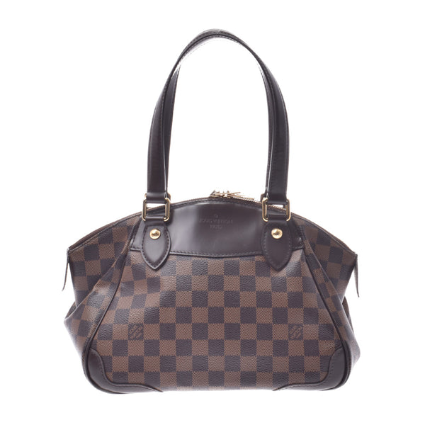 LOUIS VUITTON路易威登Damier Verona PM棕色N41117女士Damier帆布皮革手提包B等级二手Ginzo