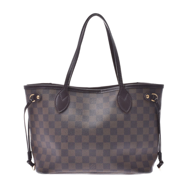 LOUIS VUITTON路易威登Damier Neverfull PM棕色N51109女士Damier帆布手提包B等级二手Ginzo