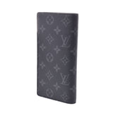 LOUIS VUITTON Louis Vuitton Monogram Eclipse Portofeuil Broza Black/Gray M61697 Men's Long Wallet A Rank Used Ginzo