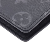 LOUIS VUITTON Louis Vuitton Monogram Eclipse Portofeuil Broza Black/Gray M61697 Men's Long Wallet A Rank Used Ginzo