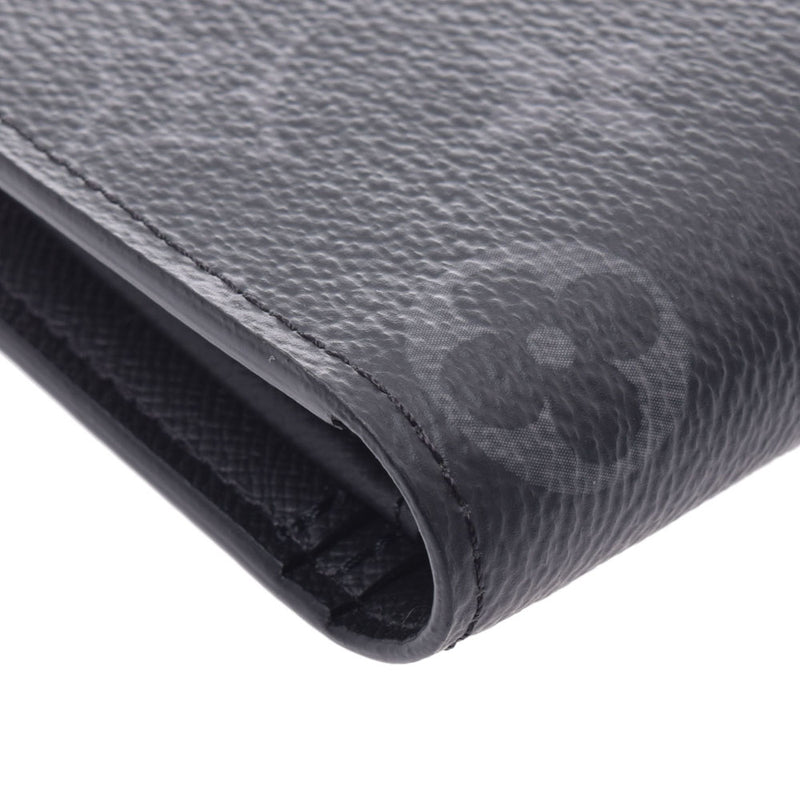 LOUIS VUITTON Louis Vuitton Monogram Eclipse Portofeuil Broza Black/Gray M61697 Men's Long Wallet A Rank Used Ginzo