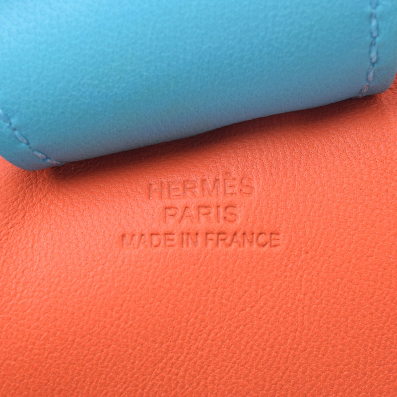 Hermes Rodeo GM horse motif orange poppy / blue sunseal / Rose azure Unisex
