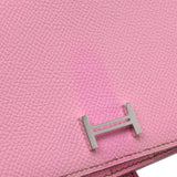 HERMES Hermes Bairnsfure pink silver metal fittings □M stamped (around 2009) Ladies Vow Epson long wallet B rank used Ginzo