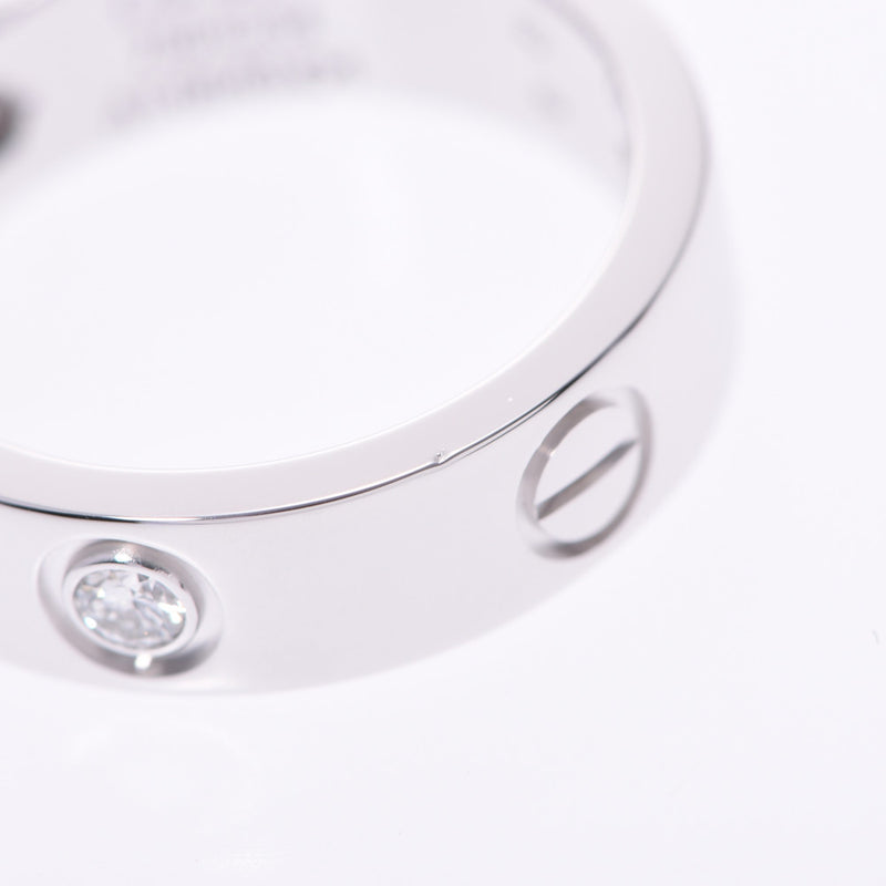 CARTIER Love Ring Half Diamond #54 13.5 Women's K18WG/Dialing Ring A Rank Used Ginzo