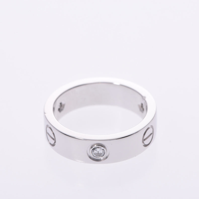 卡地亚Love Ring Half Diamond＃54 13.5 No.女士K18WG /钻石戒指/戒指A级二手Ginzo