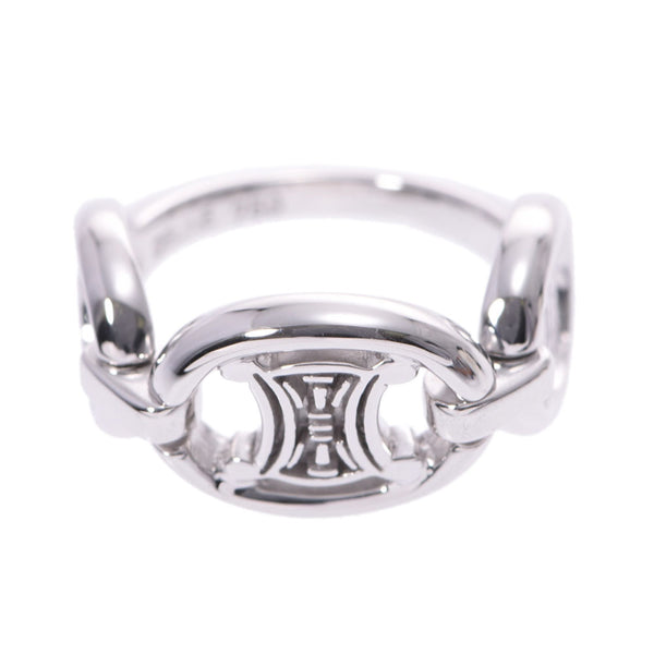 CELINE Celine Oval logo ring 11 unisex K18WG ring, ring A rank used silver storehouse