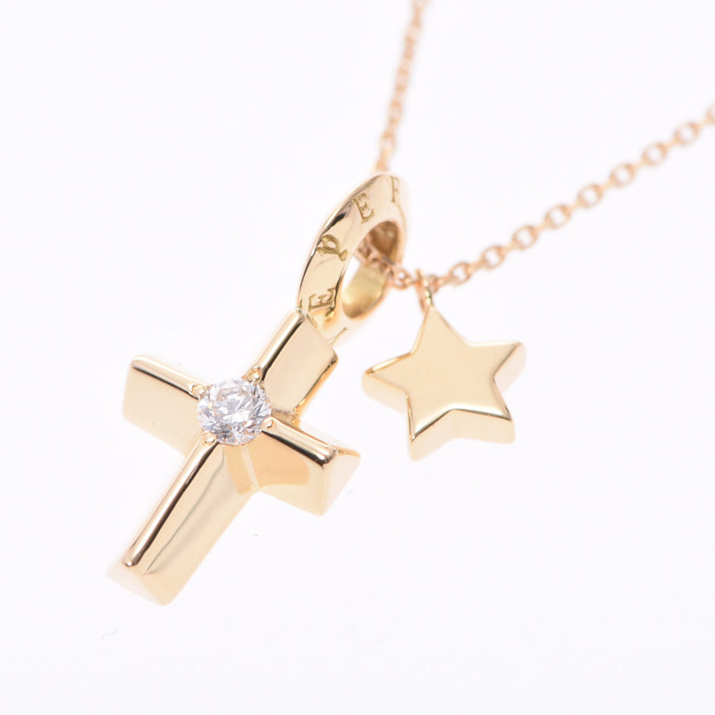 EYEFUNNY cross charm necklace unisex K18YG diamond necklace A rank used Ginzo