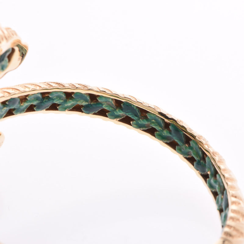 GUCCI Gucci Tiger Bangle 3 Head 6P Emerald #19 Unisex K18YG Bracelet A Rank Used Ginzo