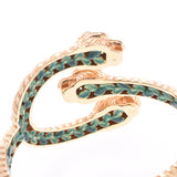 GUCCI Gucci Tiger Bangle 3 Head 6P Emerald #19 Unisex K18YG Bracelet A Rank Used Ginzo
