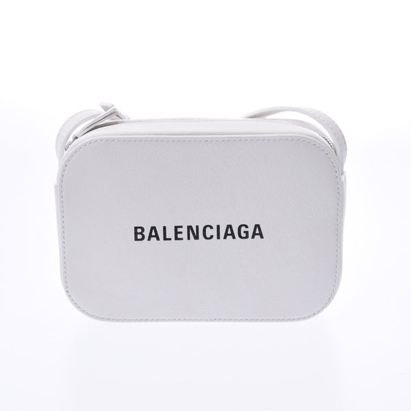 BALENCIAGA Everyday Camera Bag XS White Silver Hardware Ladies Leather Shoulder Bag Unused Ginzo