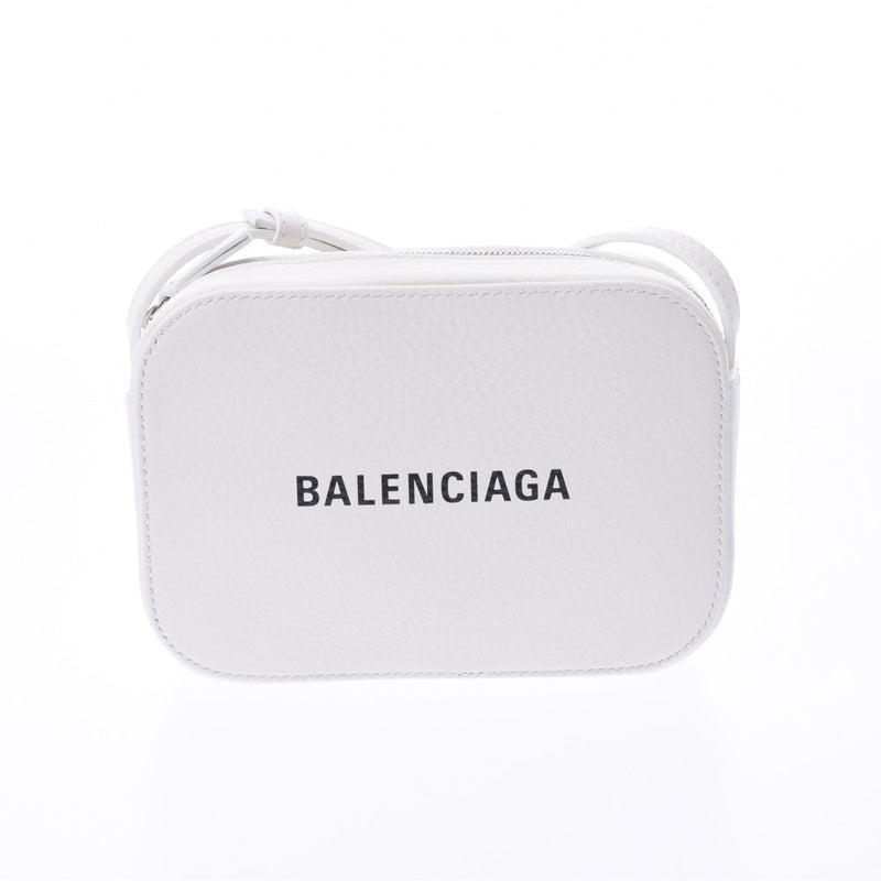 BALENCIAGA Everyday Camera Bag XS White Silver Hardware Ladies Leather Shoulder Bag Unused Ginzo