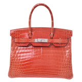 HERMES Hermes Birkin 30 Sanguine Silver Hardware T Engraved (around 2015) Ladies Niroticus Handbag B Rank Used Ginzo