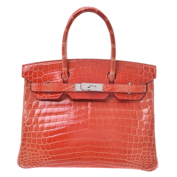 HERMES エルメス バーキン 30 サンギーヌ シルバー金具 T刻印(2015年頃) レディース ニロティカス ハンドバッグ Bランク 中古 銀蔵