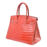 HERMES Hermes Birkin 30 Sanguine Silver Hardware T Engraved (around 2015) Ladies Niroticus Handbag B Rank Used Ginzo