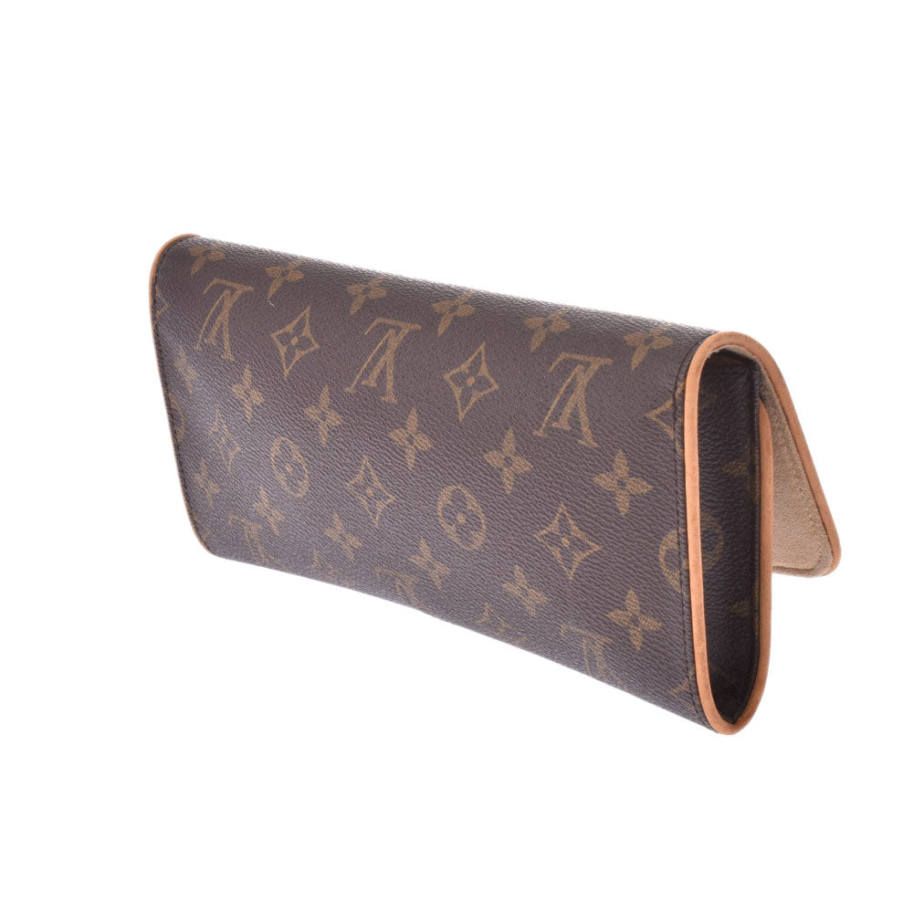 LOUIS VUITTON ルイヴィトン モノグラム ポシェットツインGM ブラウン 