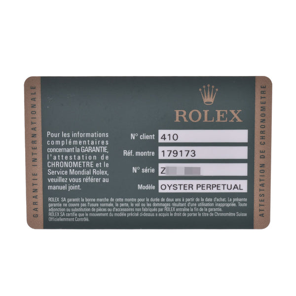 ROLEX ロレックス デイトジャスト  10Pダイヤ ルーレット刻印 179173G レディース YG/SS 腕時計 自動巻き 白文字盤 Aランク 中古 銀蔵