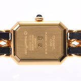 CHANEL Premiere Size S Ladies GP/Leather Watch Quartz Black Dial AB Rank Used Ginzo