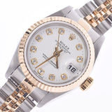 Lax Rolex date just 10p diamond 69173g ladies YG / SS Watch automatic white dial