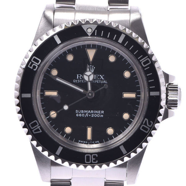 ROLEX Rolex Submariner 5513 Men's SS watch automatic winding black dial AB rank used Ginzo