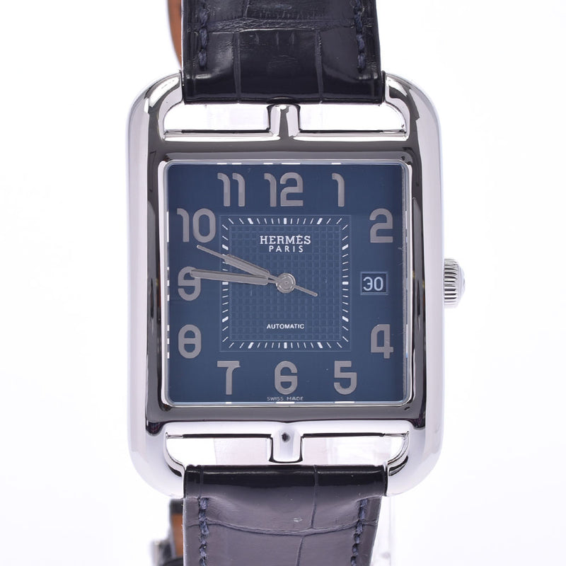 HERMES Hermes Cape Cod CD6.710 Boys SS/Leather Watch Automatic Winding Blue Dial A Rank Used Ginzo