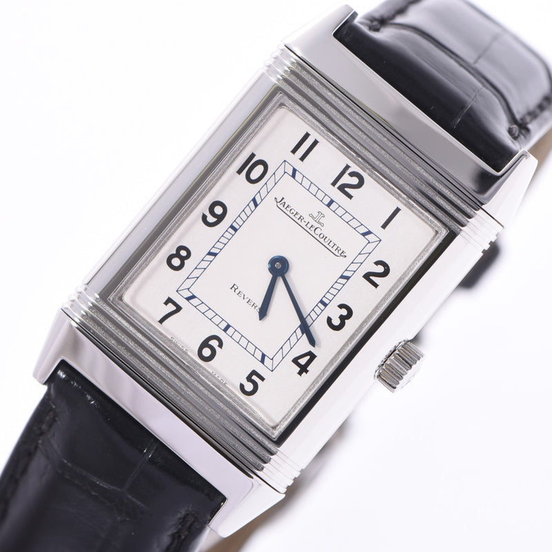 JAEGER-LECOULTRE ジャガー・ルクルト レベルソ クラシック 252.8.47 ボーイズ SS/革 腕時計 クオーツ シルバー文字盤 ABランク 中古 銀蔵