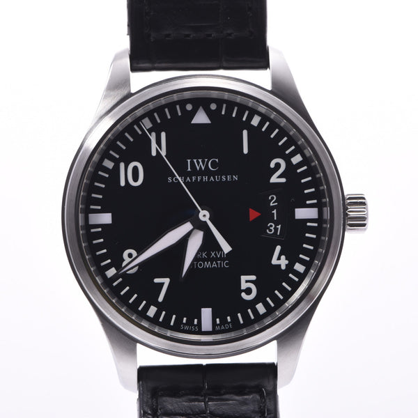 IWC SCHAFFHAUSEN Idabusy Schaffhausen Pilot's Watch Mark 17 IW326501 Men's SS Watch Automatic Winding Black Dial AB Rank Used Ginzo