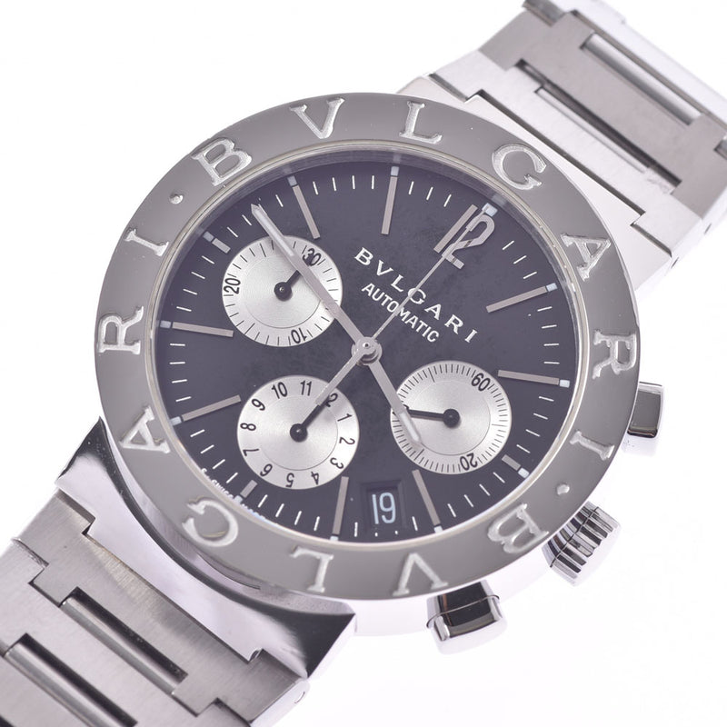 BVLGARI Bvlgari Bvlgari Bvlgari Bvlgari 38 chronograph BB38SSCH men'S SS watch automatic Black Dial A Rank used silver stock
