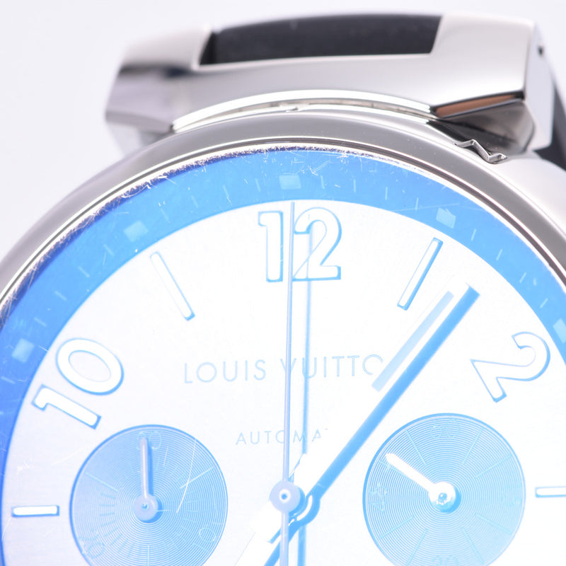 LOUIS VUITTON ルイヴィトン タンブール クロノ Q11220 メンズ SS/革 腕時計 自動巻き ライトブラウン系文字盤 ABランク 中古 銀蔵