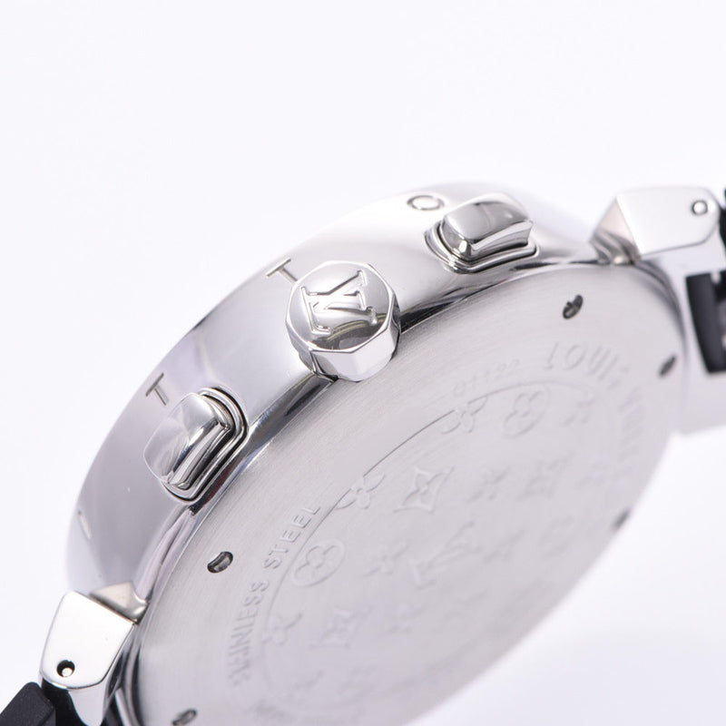 路易威登路易威登手鼓计时Q11220男式SS/皮革手表自动绕组浅棕色表盘AB排名二手银