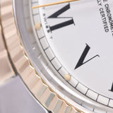 ROLEX ロレックス オイスターパーペチュアル デイトジャスト バックリーダイヤル 巻きブレス 1601 ボーイズ 14K/SS 腕時計 自動巻き 白文字盤 ABランク 中古 銀蔵